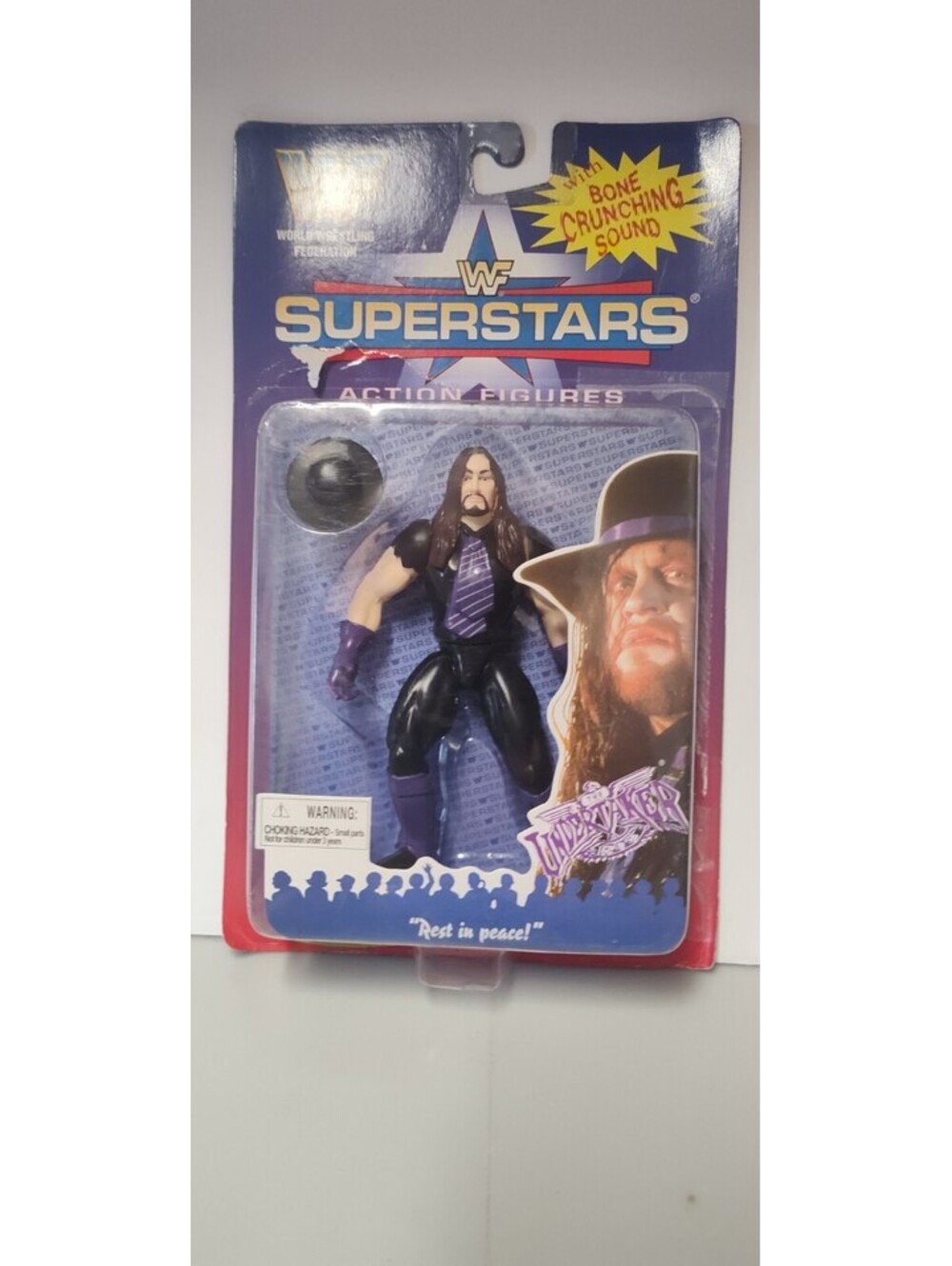 1996 WWF Jakks Undertaker Superstars Bone Crunching Action Figure Opened Package
